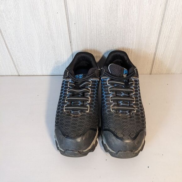 Timberland PRO Women's Powertrain Alloy-Toe Work Shoes Black Blue EUC SZ 8W - Picture 4 of 11